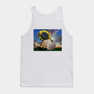 Butterfly on sunflower Tank Top